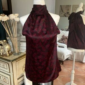 Silky Burgundy Highneck Top